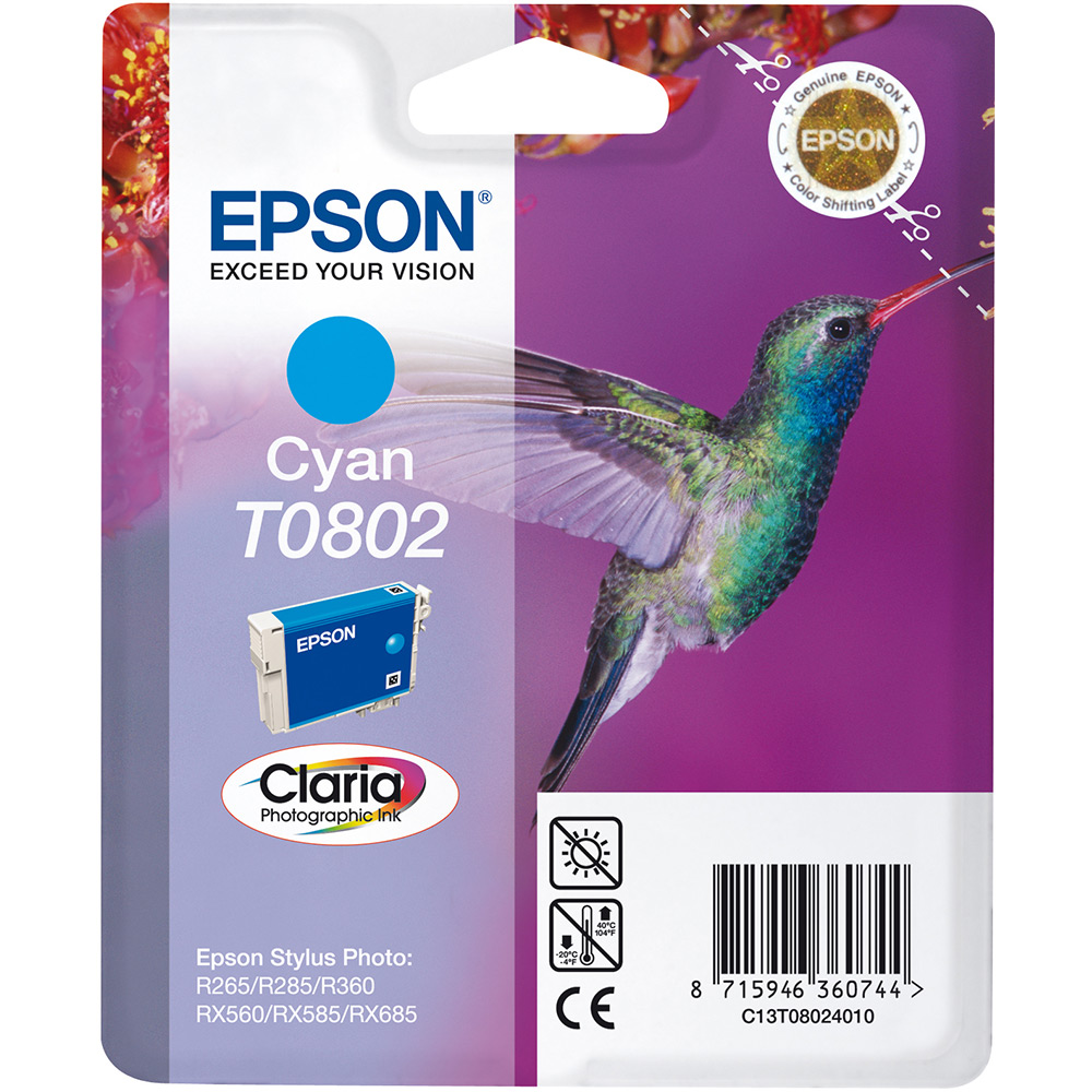 ГЛАВА ЗА EPSON STYLUS PHOTO R 265/285/360/RX 560 - Cyan - PN C13T08024010