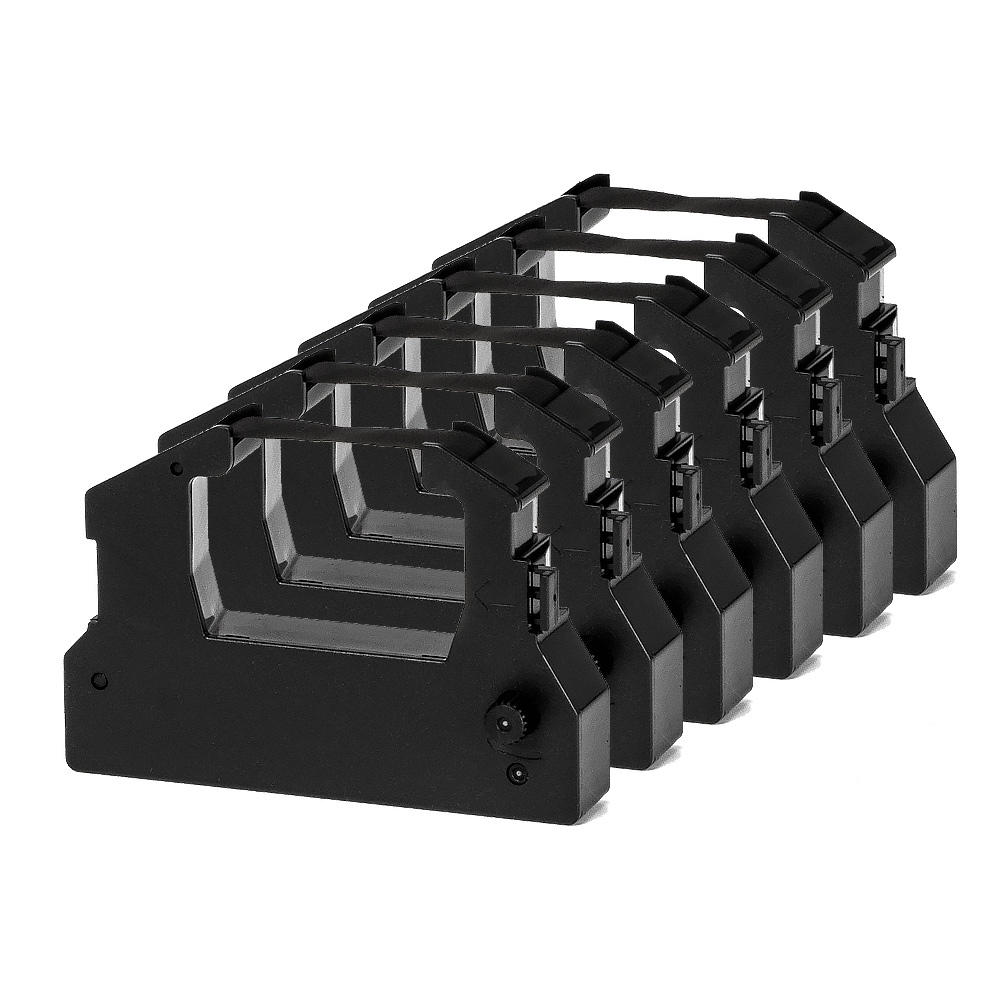 КОМПЛЕКТ 6 ЛЕНТИ ЗА МАТРИЧЕН ПРИНТЕР EPSON LQ-100 (LQ100)/150/150K/ACTIONPRINTER 3250/AP3250 - Black - 6 PCS -  PN RR-EP-LQ100-BK - 6 x 2 милиона символа  - G&G